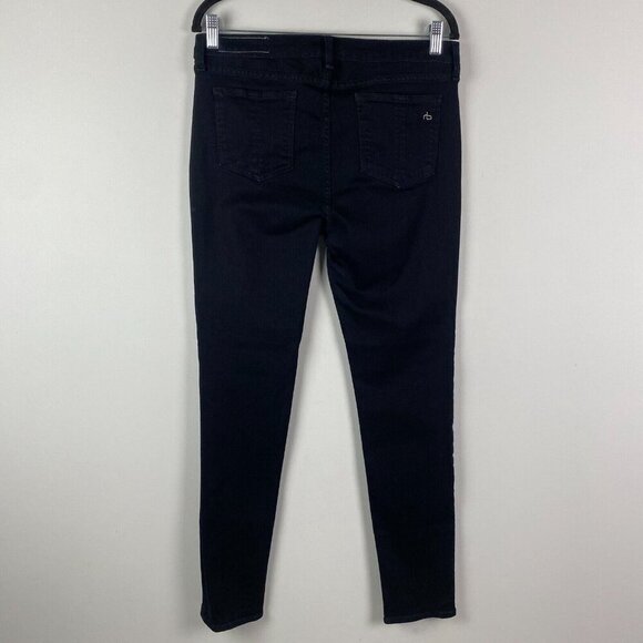 Rag & Bone High Rise Skinny Jeans in Black Coal Size 31 - Picture 5 of 12